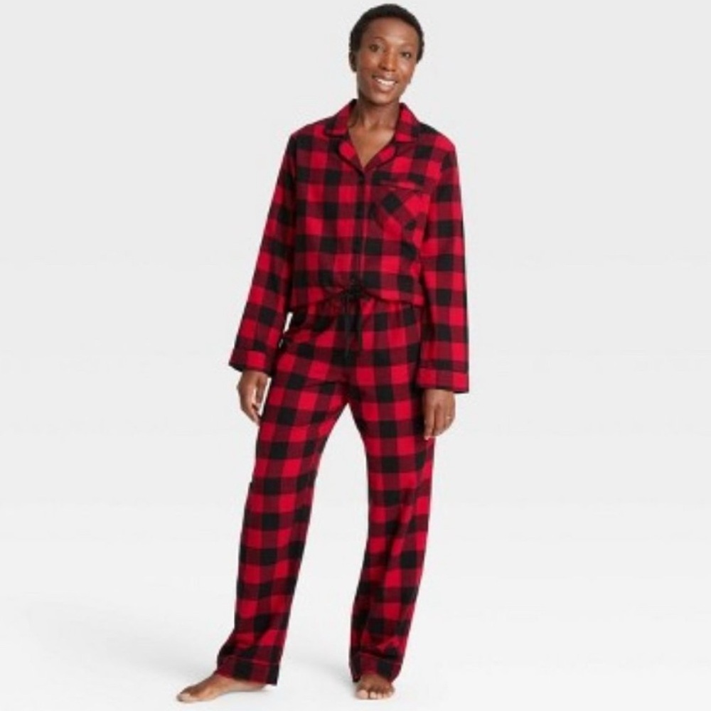 Wondershop Red Buffalo Check Flannel Holiday Matching Pajamas